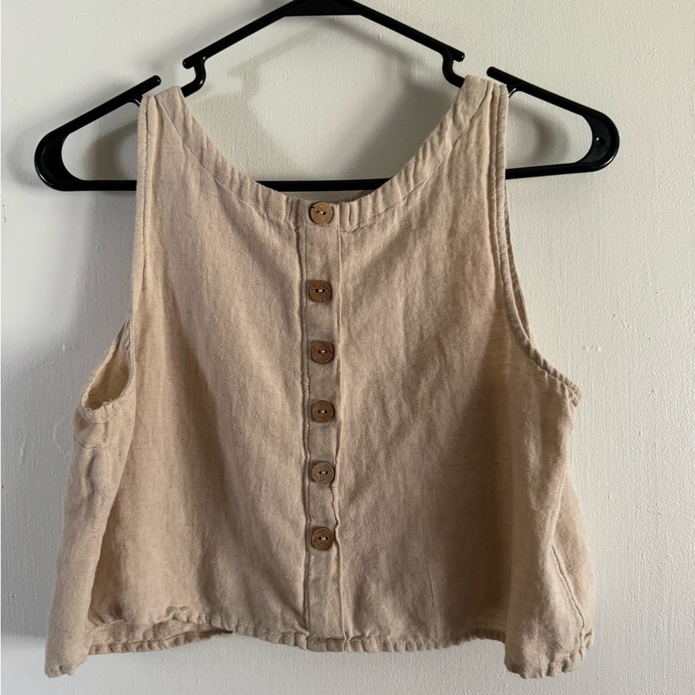 Crop button shirt
